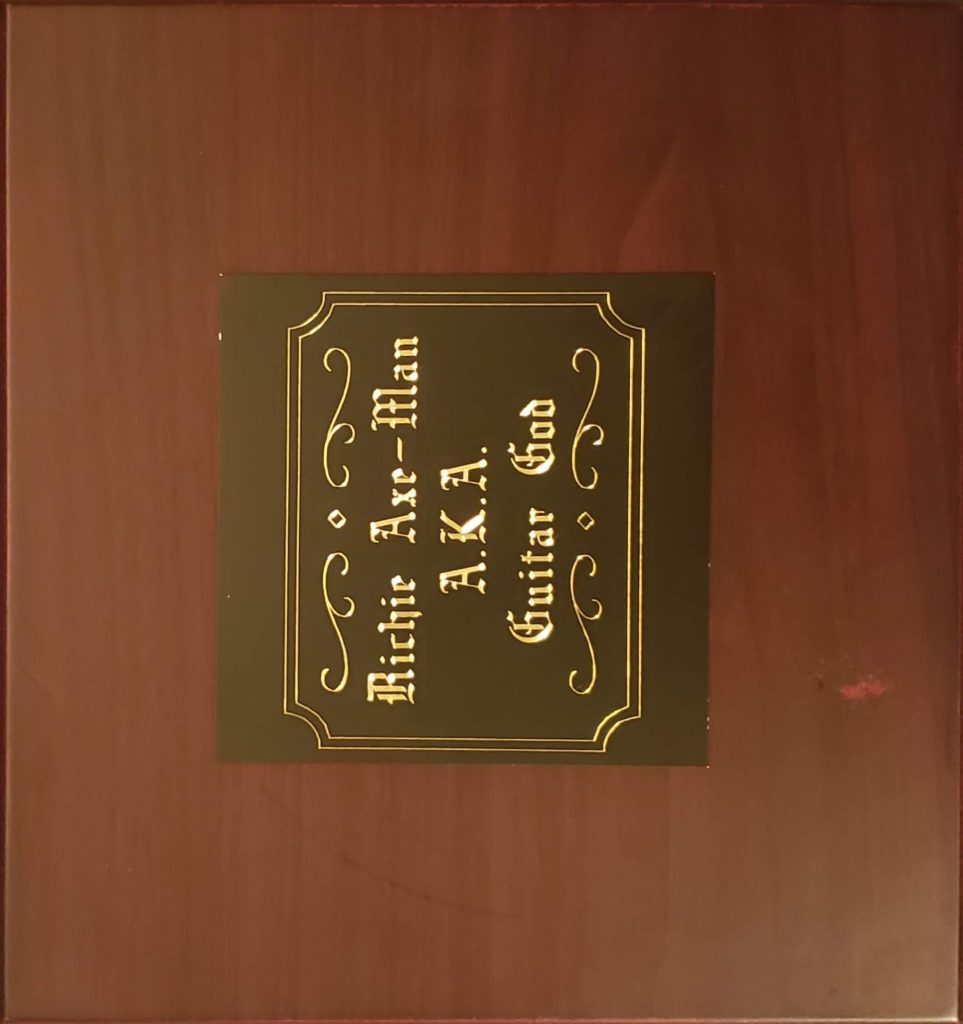 Name plaque for Guitar God