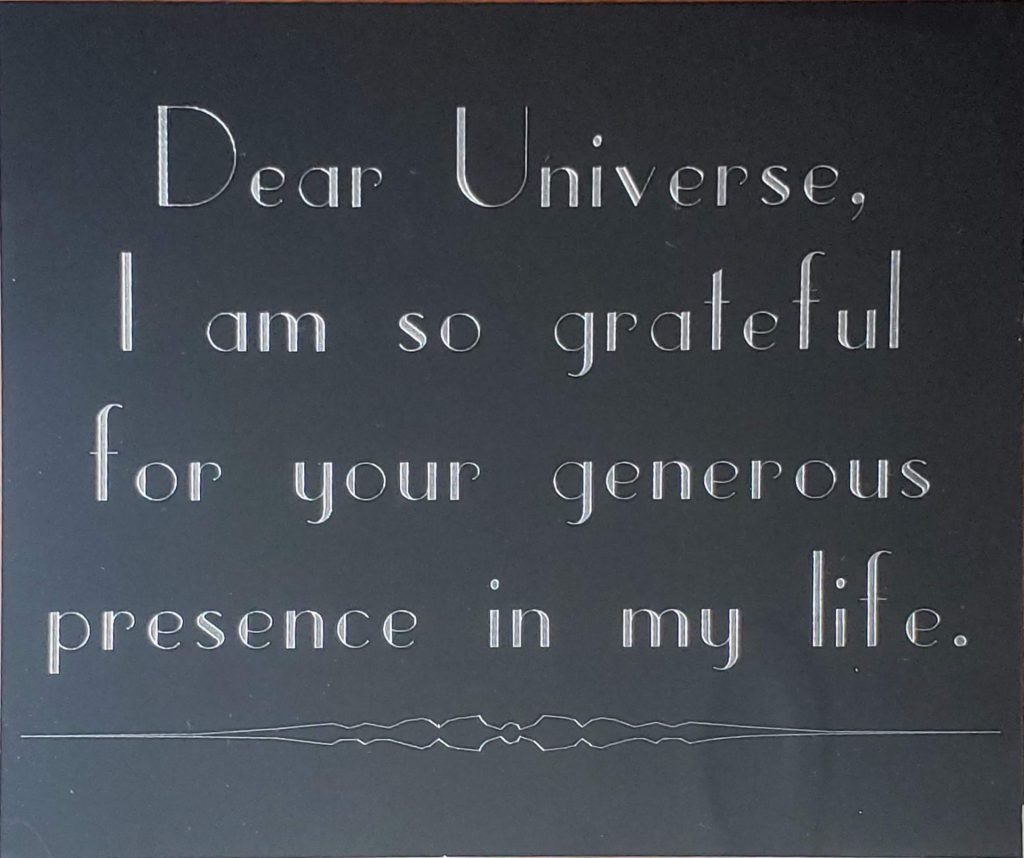 Gratitude message to the universe