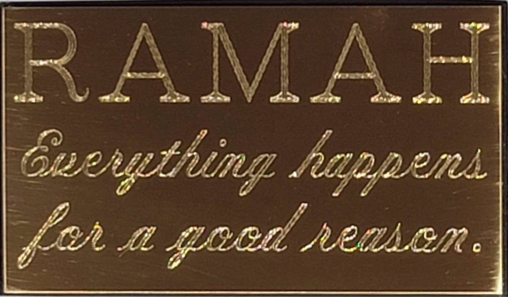 Ramah phrase about good reason