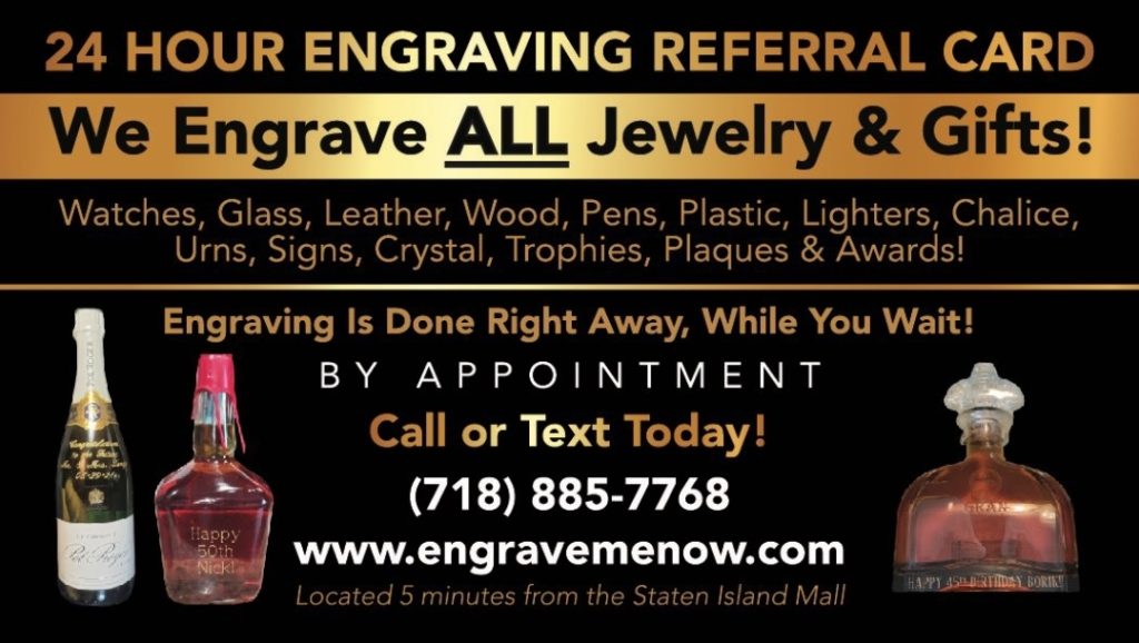 Engraving service advertisement card